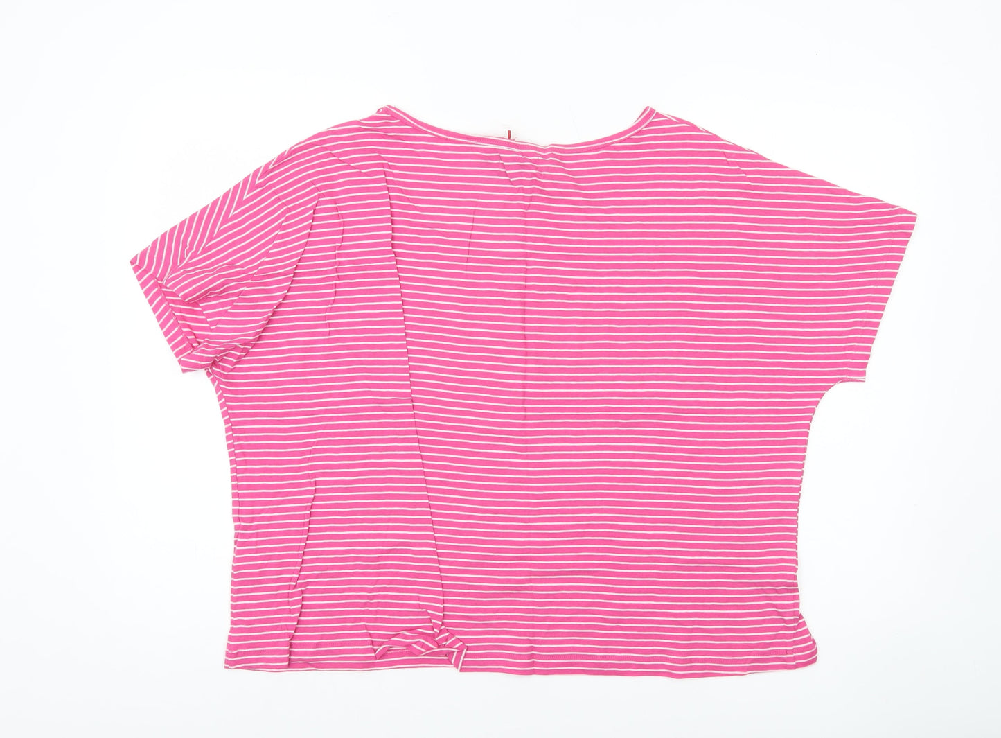 Lucy O'Brien Womens Pink Striped Cotton Relaxed T-Shirt Size M