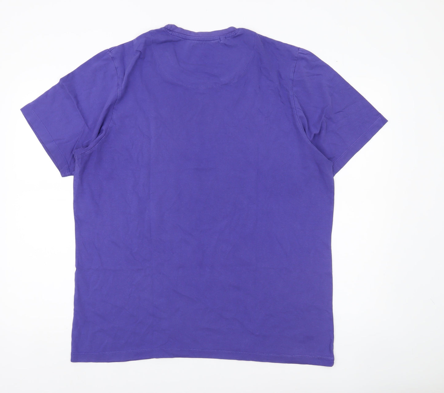 Diesel Men's Purple 2XL Crew Neck Cotton Jersey T-Shirt