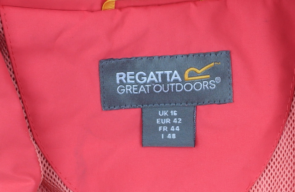 Regatta Womens Pink Hooded Waterproof Rain Jacket UK 16