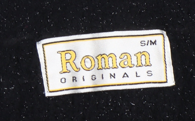 Roman Originals Women Black S Zip Up High Neck Knit Cardigan Jumper