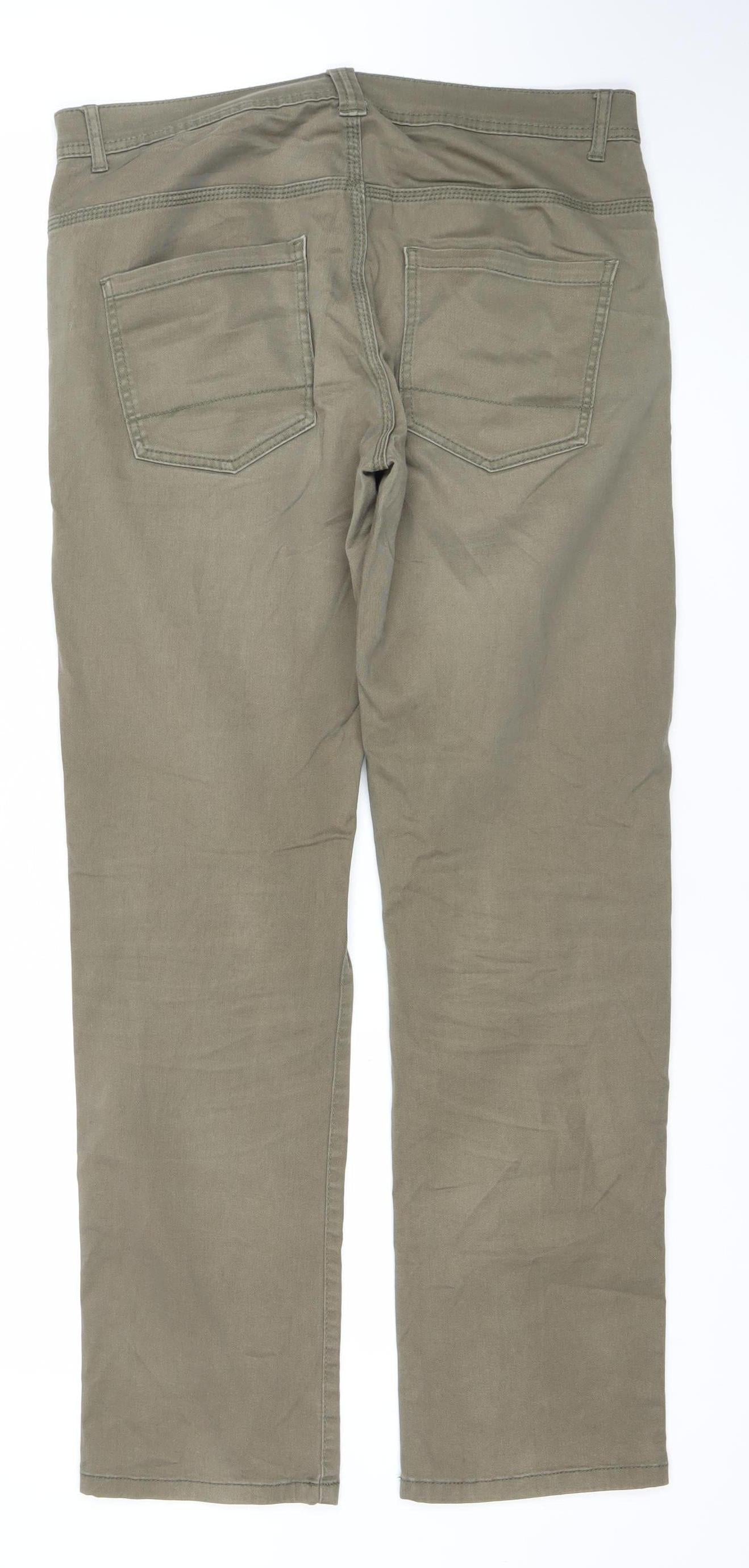 Dunnes Stores Men’s Green Straight Jeans Size 32W 32L Regular Fit