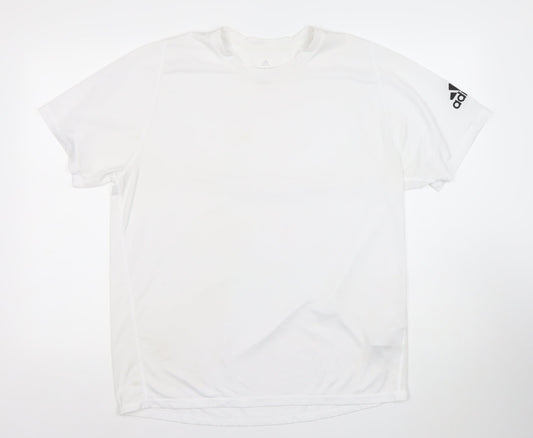 Adidas Mens White Activewear T-Shirt L Regular Fit Sports Top