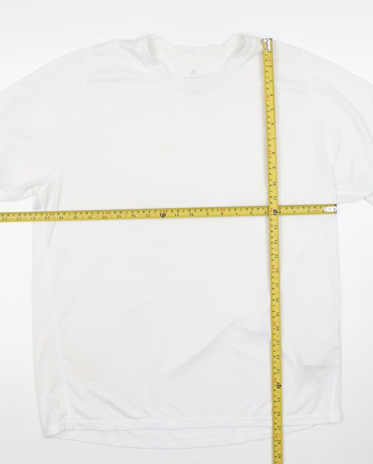 Adidas Mens White Activewear T-Shirt L Regular Fit Sports Top