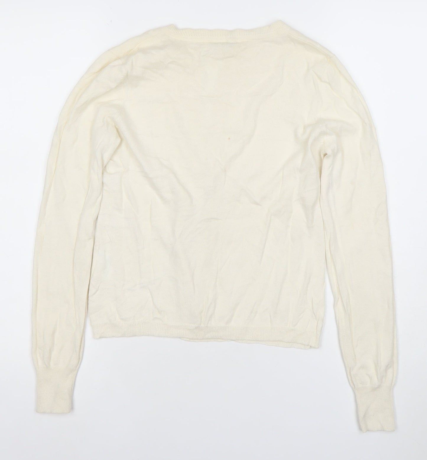 Noa Noa Women Ivory Cotton Long Sleeve Cardigan S