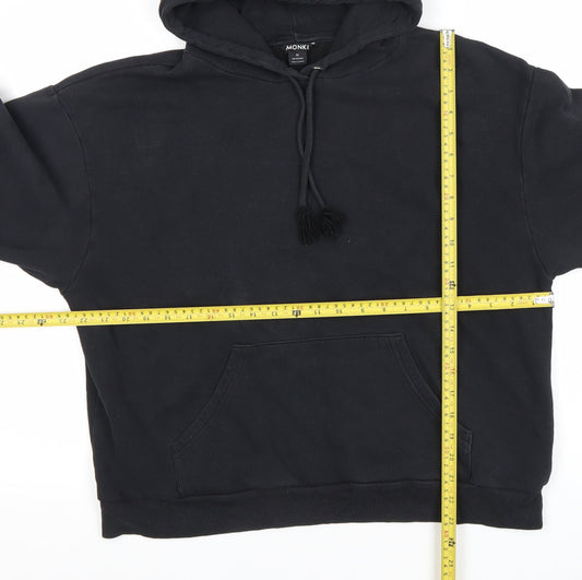 Monki Women’s Black Pullover Hoodie Size 12 Cotton Blend