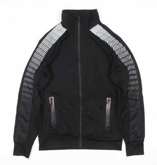 Bershka Men’s Black Full Zip Sweatshirt with Pockets Size S