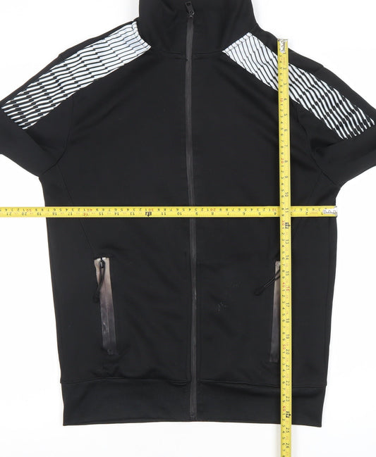 Bershka Men’s Black Full Zip Sweatshirt with Pockets Size S