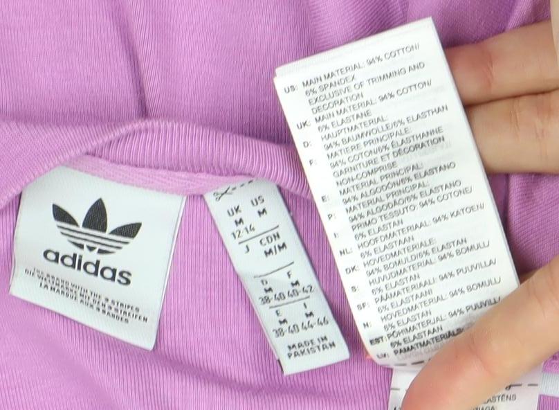 Adidas Women Pink T-Shirt Size 14 Short Sleeve Cotton Blend