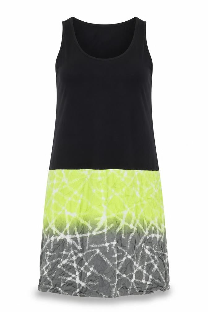 Miss Captain Womens Black Green Grey Tie Dye Tank Dress Size 14
