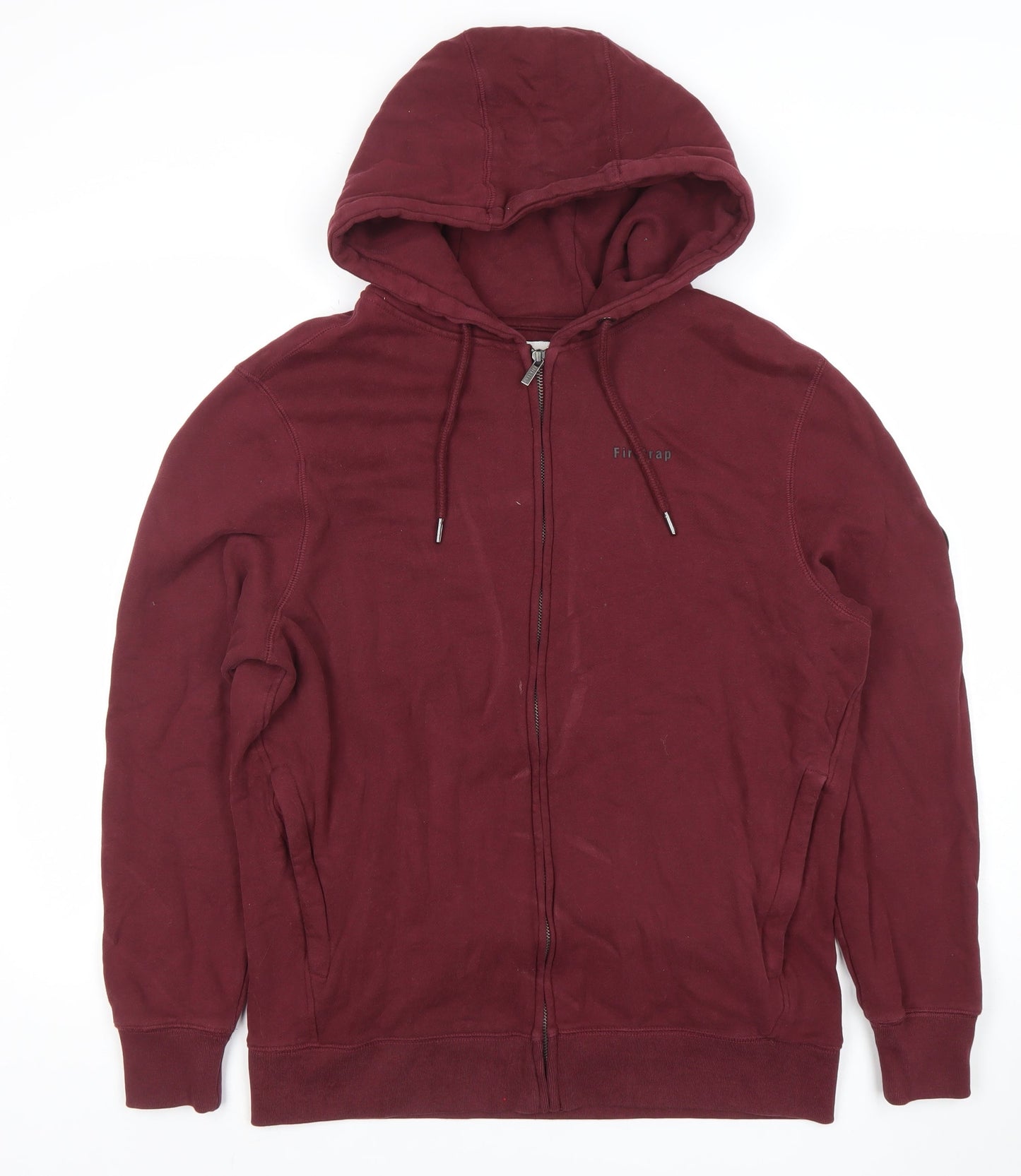 Firetrap Men's Red Full Zip Hoodie Size L Cotton Casual