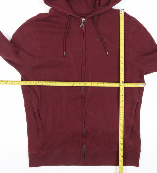 Firetrap Men's Red Full Zip Hoodie Size L Cotton Casual