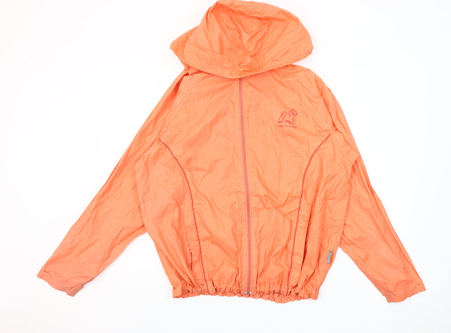 Mac in a Sac Womens Orange Size 14 Rain Coat Waterproof Jacket Lightweight