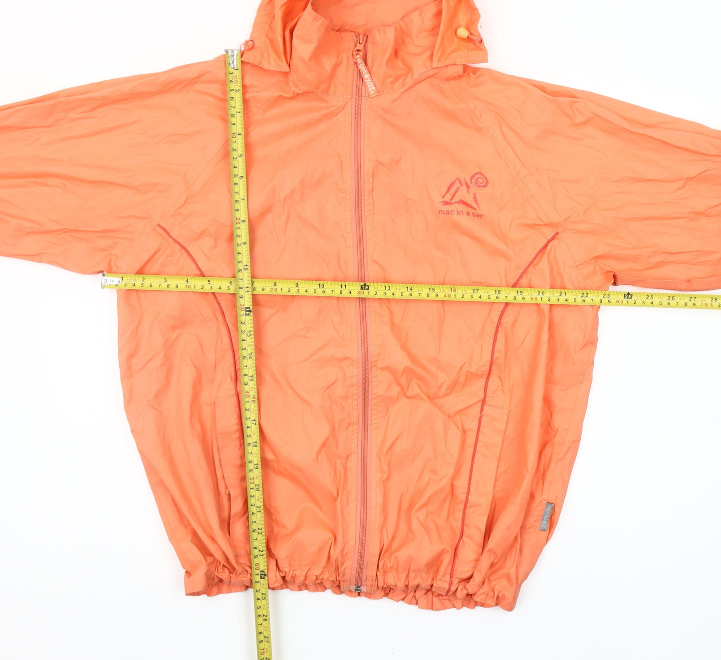 Mac in a Sac Womens Orange Size 14 Rain Coat Waterproof Jacket Lightweight