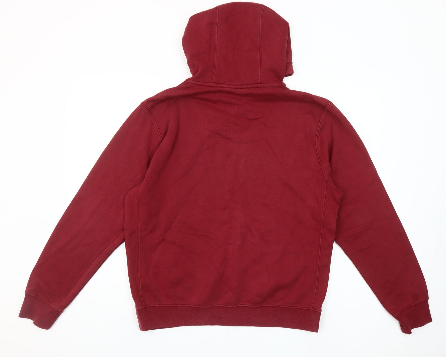 Nike Mens Red Pullover Hoodie Small Regular Fit Logo Fleece