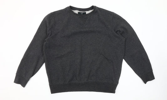 Dunnes Men’s Grey Sweatshirt L Crew Neck Pullover Fleece