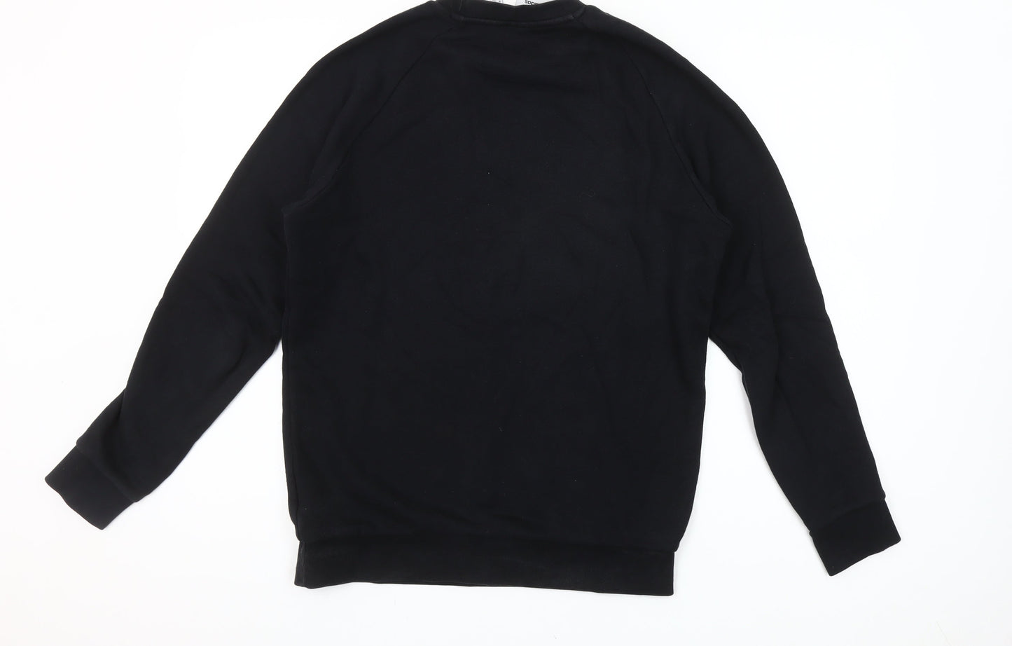 Adidas Mens Black Small Sweatshirt Pullover Crew Neck Logo Sportswear