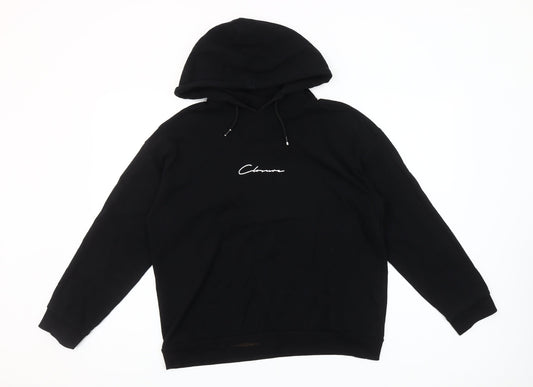 Closure London Womens Black Size 12 Cotton Pullover Hoodie