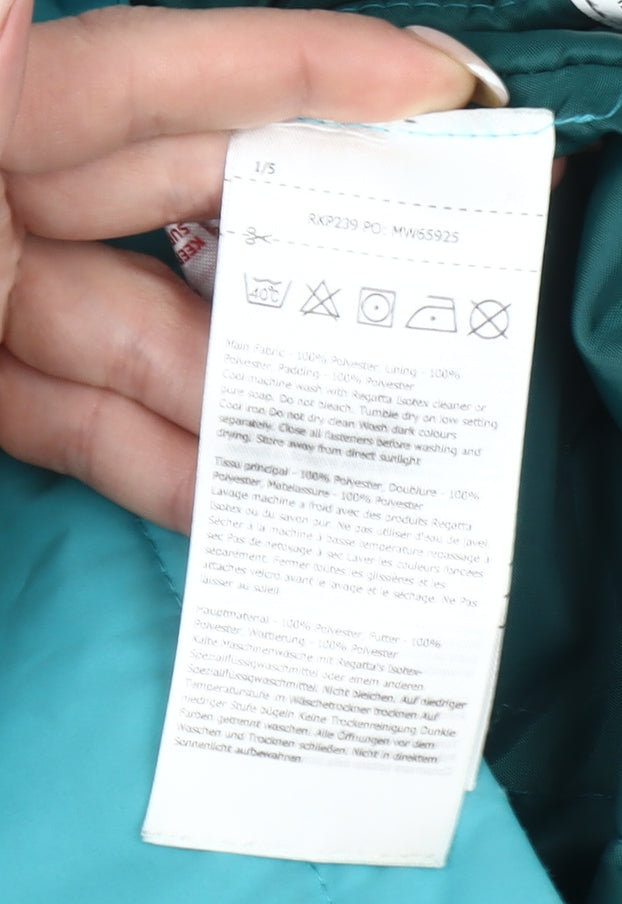 Regatta Girls Blue Waterproof Hooded Rain Coat Jacket 7-8 Years