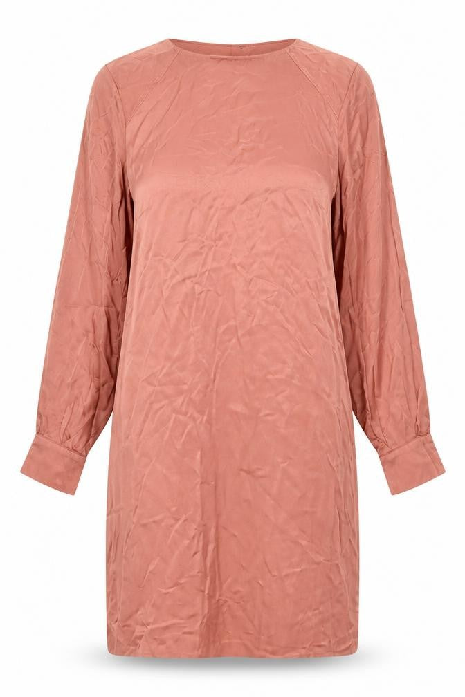 H&M Women Pink Viscose Shift Dress Size 10 Long Sleeve Casual
