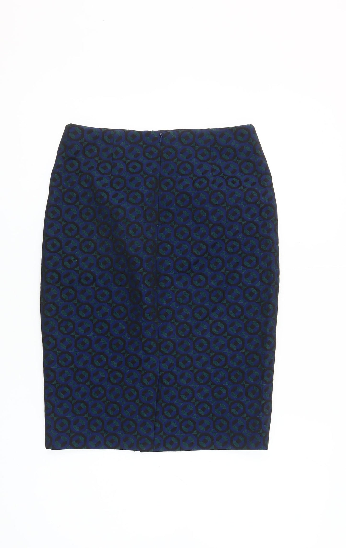 Boden Women’s Blue Geometric Pencil Skirt Size 8 Workwear