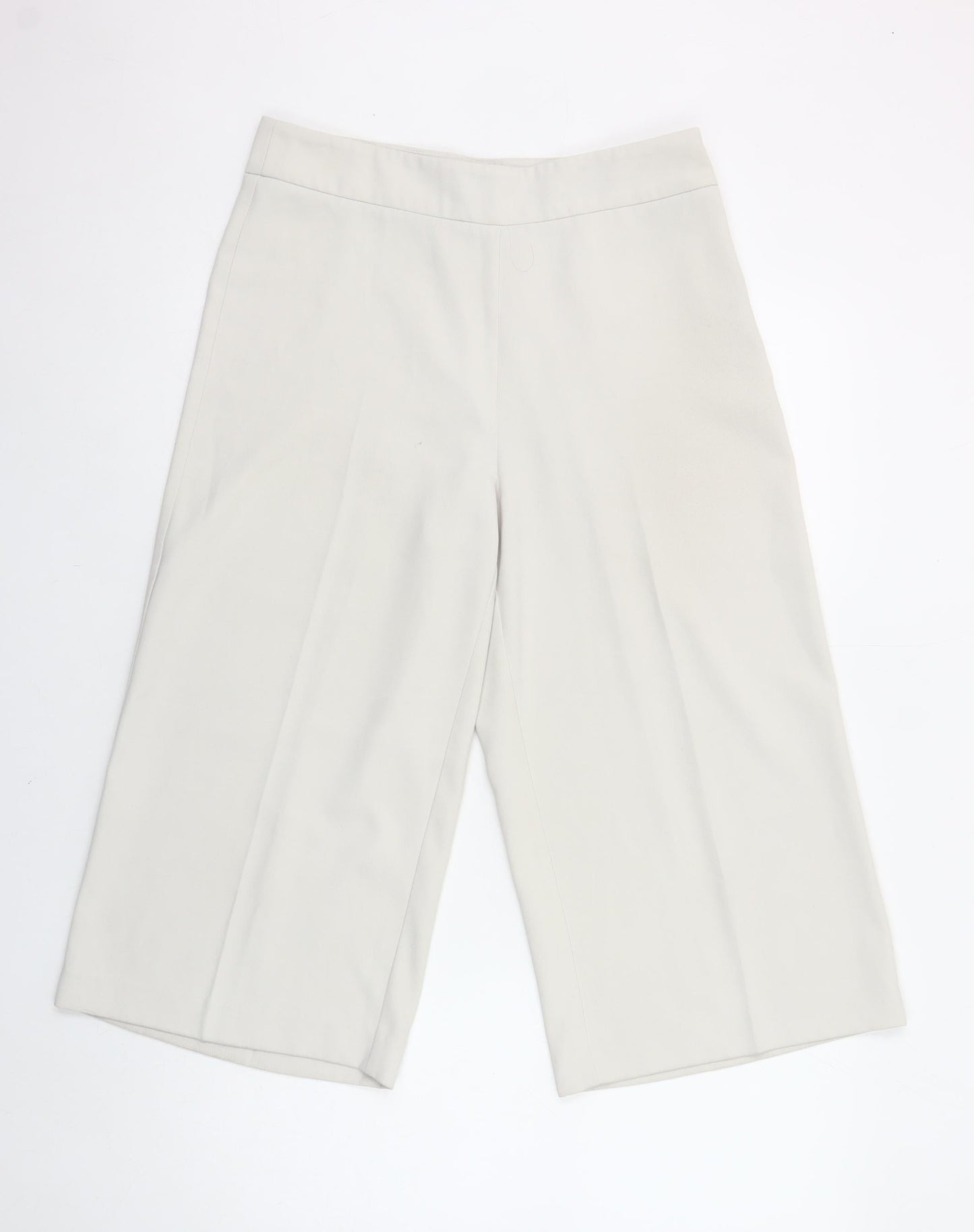 Part Two Women Beige Wide-Leg Cropped Trousers Size 10