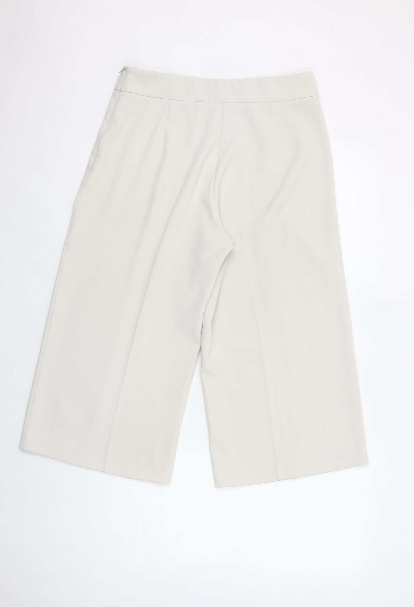Part Two Women Beige Wide-Leg Cropped Trousers Size 10