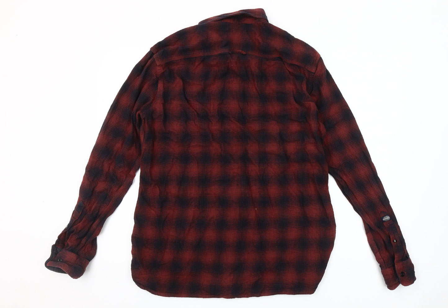 Jack & Jones Men's Red Plaid Flannel Shirt XL Long Sleeve Casual