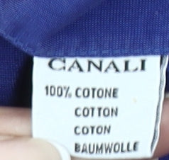 Canali Men's Blue Cotton Long Sleeve Button-Up Shirt Size 16 Regular