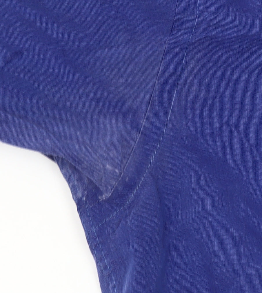 Canali Men's Blue Cotton Long Sleeve Button-Up Shirt Size 16 Regular