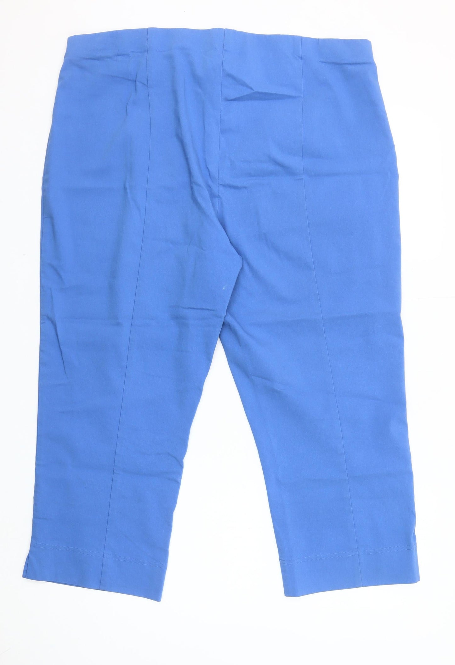 Dunnes Women’s Blue Capri Stretch Trousers XL Viscose Blend