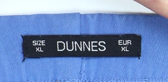 Dunnes Women’s Blue Capri Stretch Trousers XL Viscose Blend