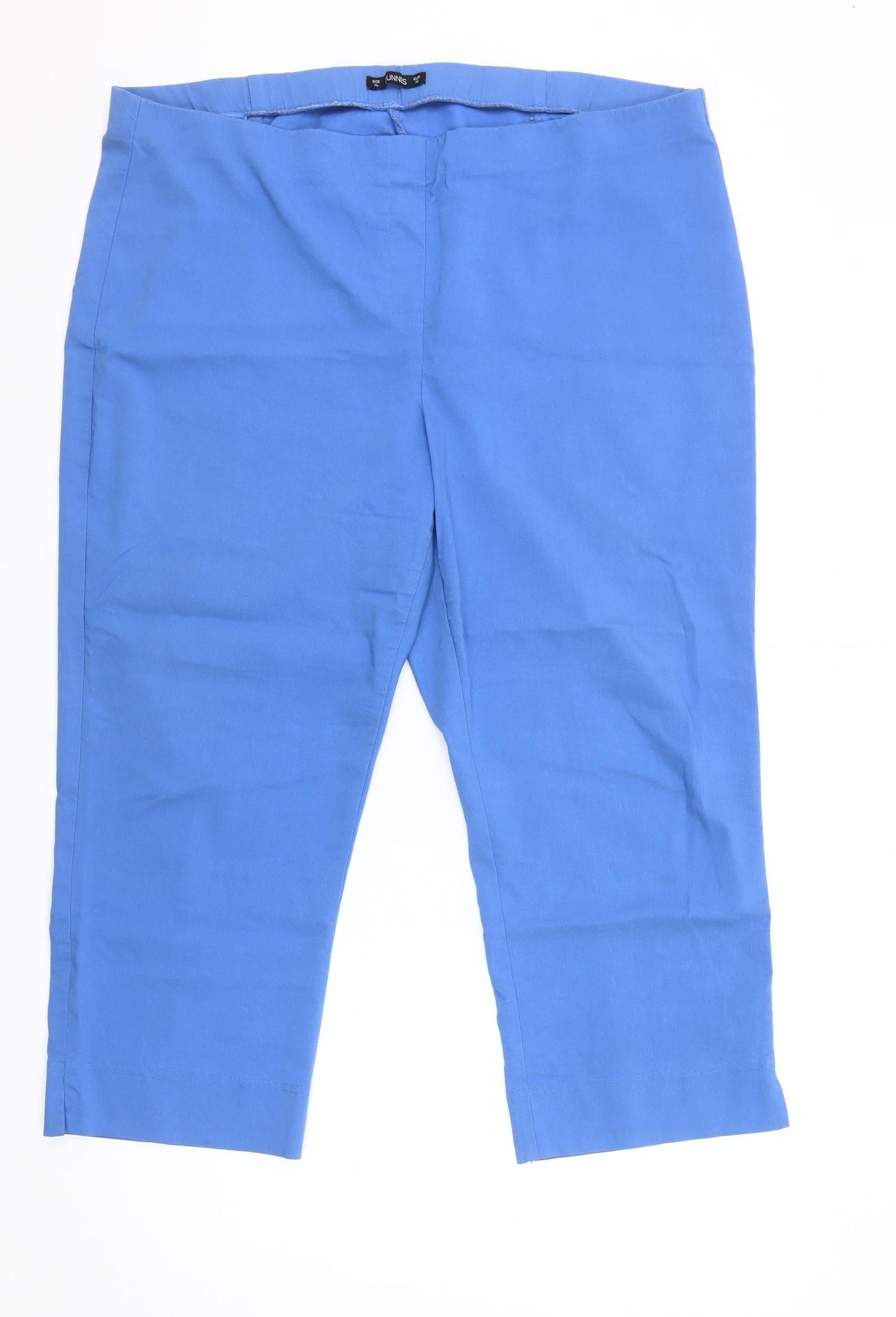Dunnes Women’s Blue Capri Stretch Trousers XL Viscose Blend