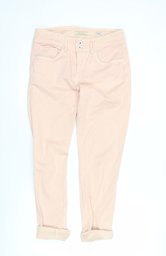 Salsa Womens Pink Skinny Jeans Size 12 Slim Fit Mid Rise