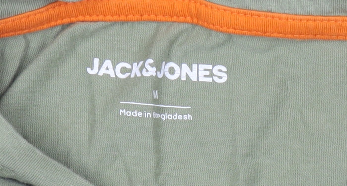 Jack & Jones Men's Green M Graphic Print Crew Neck T-Shirt