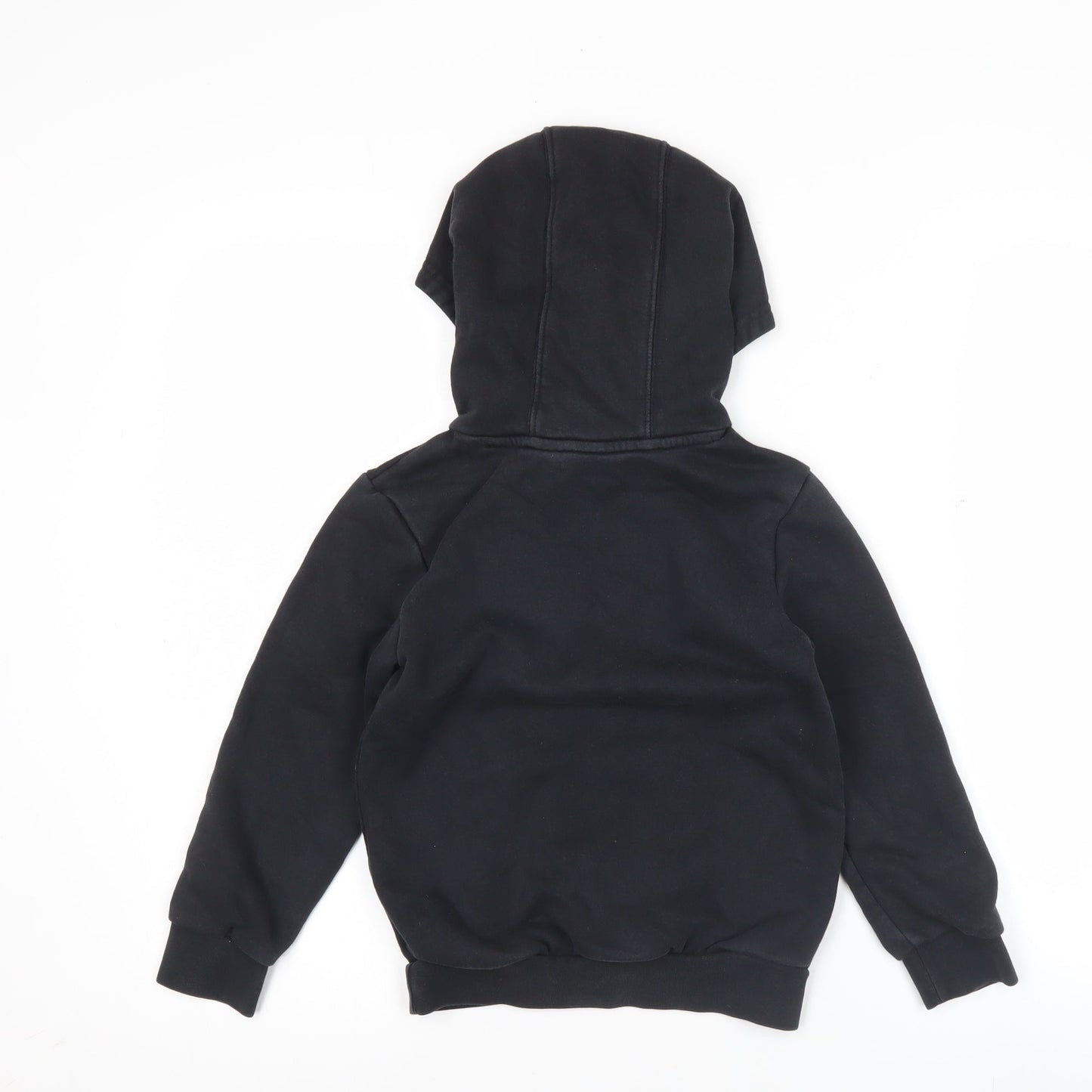 Adidas Boys Black Pullover Hoodie 6-7 Years Cotton Blend Logo Jumper