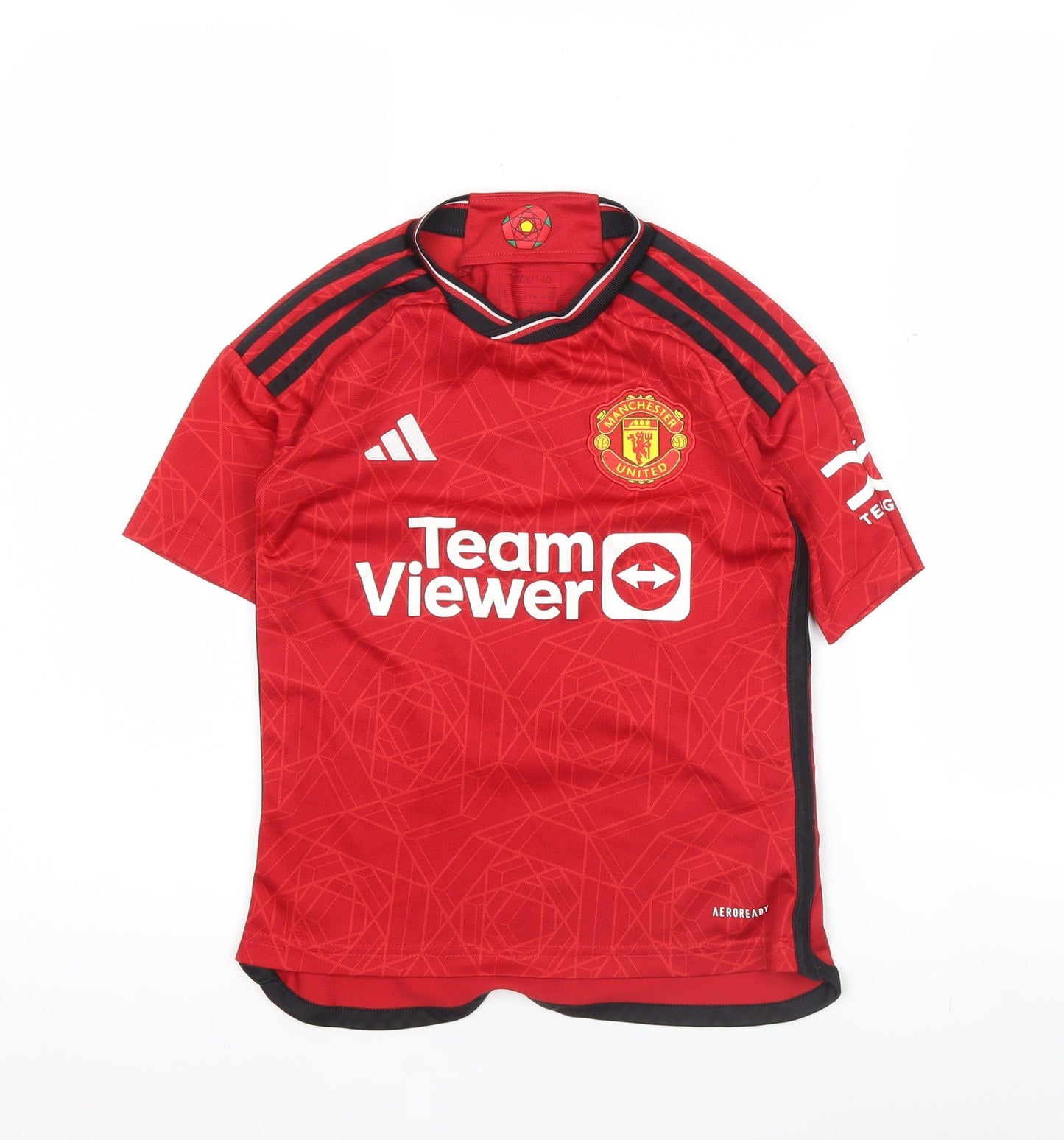 Adidas Boys Red Manchester United Martinez #6 Football Jersey 9-10 Years