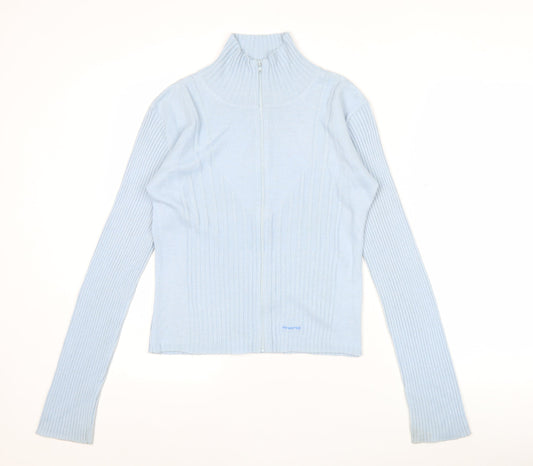 Firetrap Womens Blue High Neck Full Zip Jumper Size L