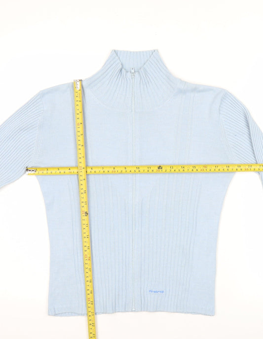 Firetrap Womens Blue High Neck Full Zip Jumper Size L
