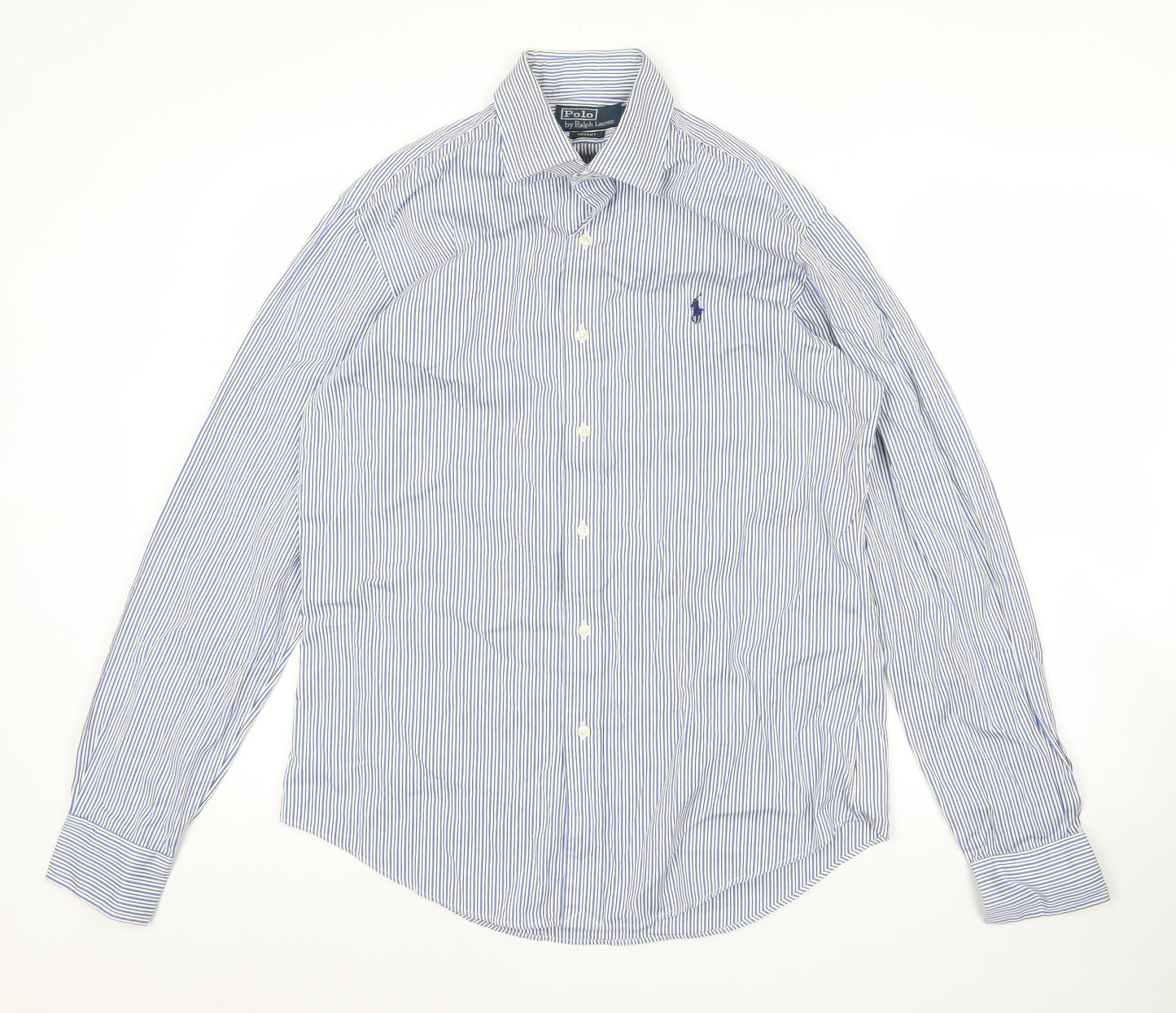 Polo Ralph Lauren Men's Blue Striped Shirt 15.5 39 Classic Fit
