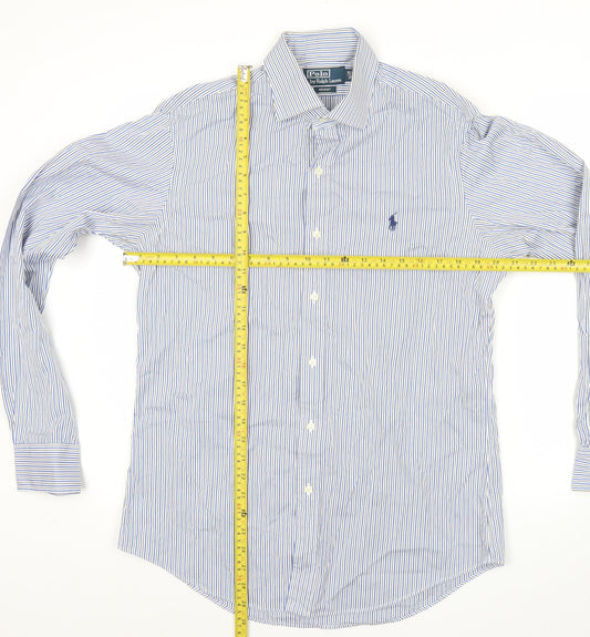 Polo Ralph Lauren Men's Blue Striped Shirt 15.5 39 Classic Fit