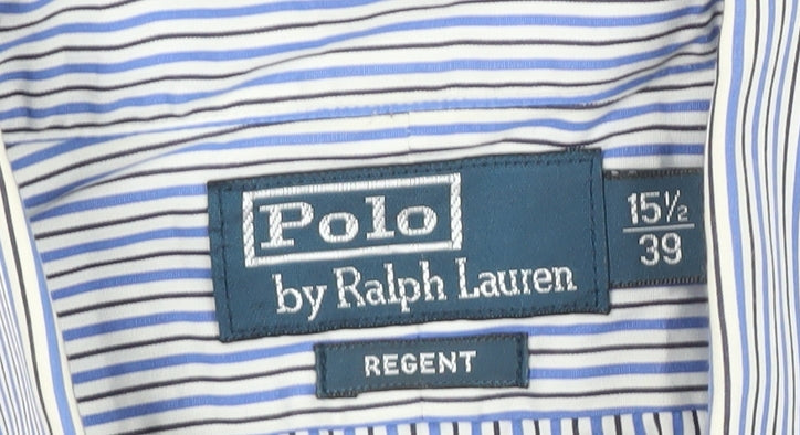 Polo Ralph Lauren Men's Blue Striped Shirt 15.5 39 Classic Fit