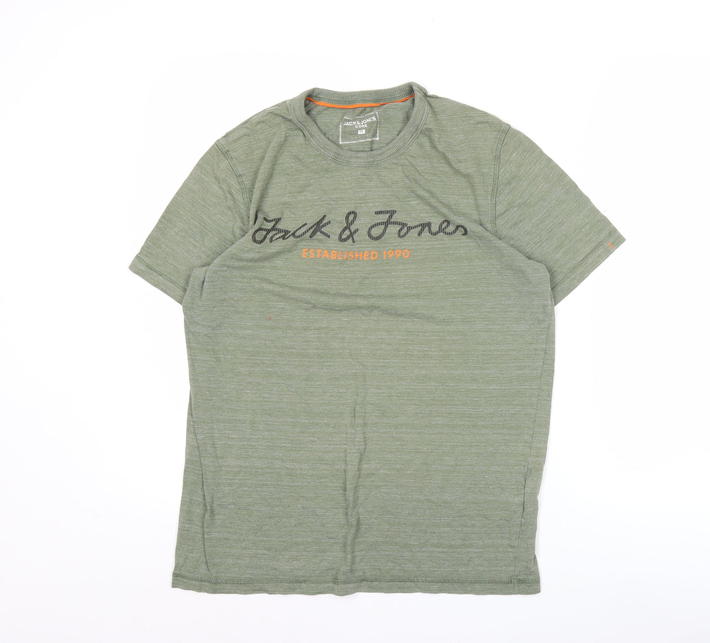 Mens UK Size M JACK & JONES Green  Cotton Blend T-Shirt