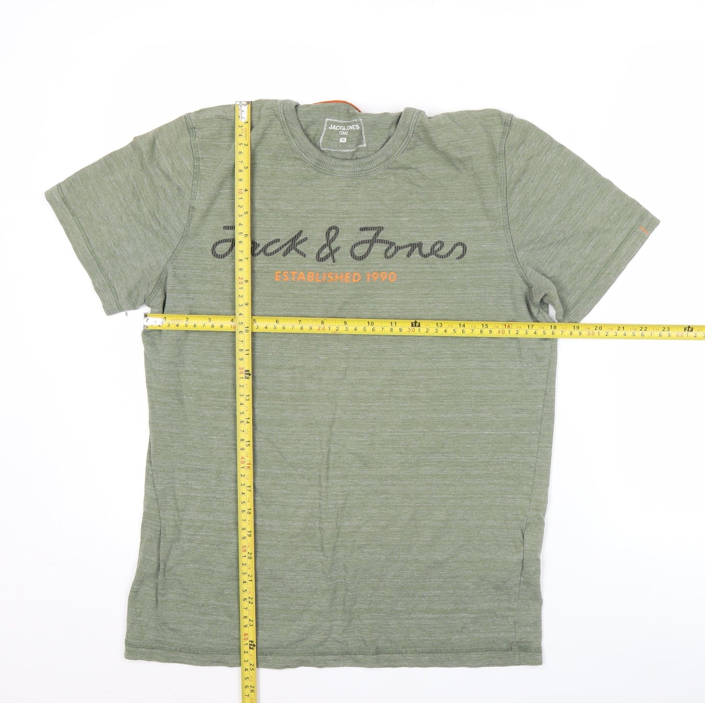 Mens UK Size M JACK & JONES Green  Cotton Blend T-Shirt
