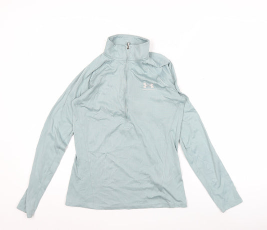 Under Armour Women Blue S Pullover 1/4 Zip Long Sleeve Top