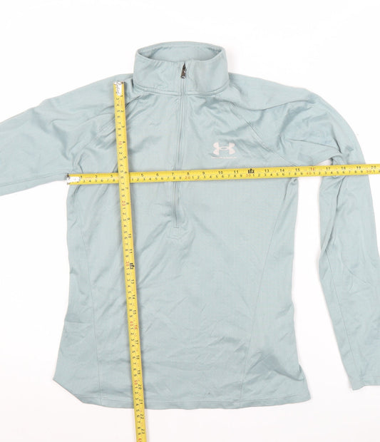 Under Armour Women Blue S Pullover 1/4 Zip Long Sleeve Top