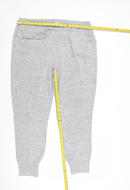 GAP Women’s Grey Jogger Trousers L Regular Fit Elastic Waist