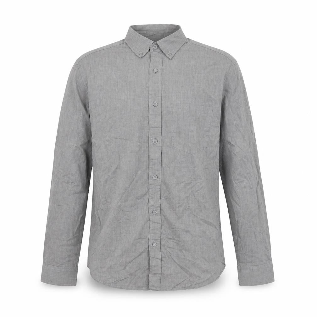 Old Navy Men’s Grey Slim Fit Long Sleeve Button-Up Shirt Size S