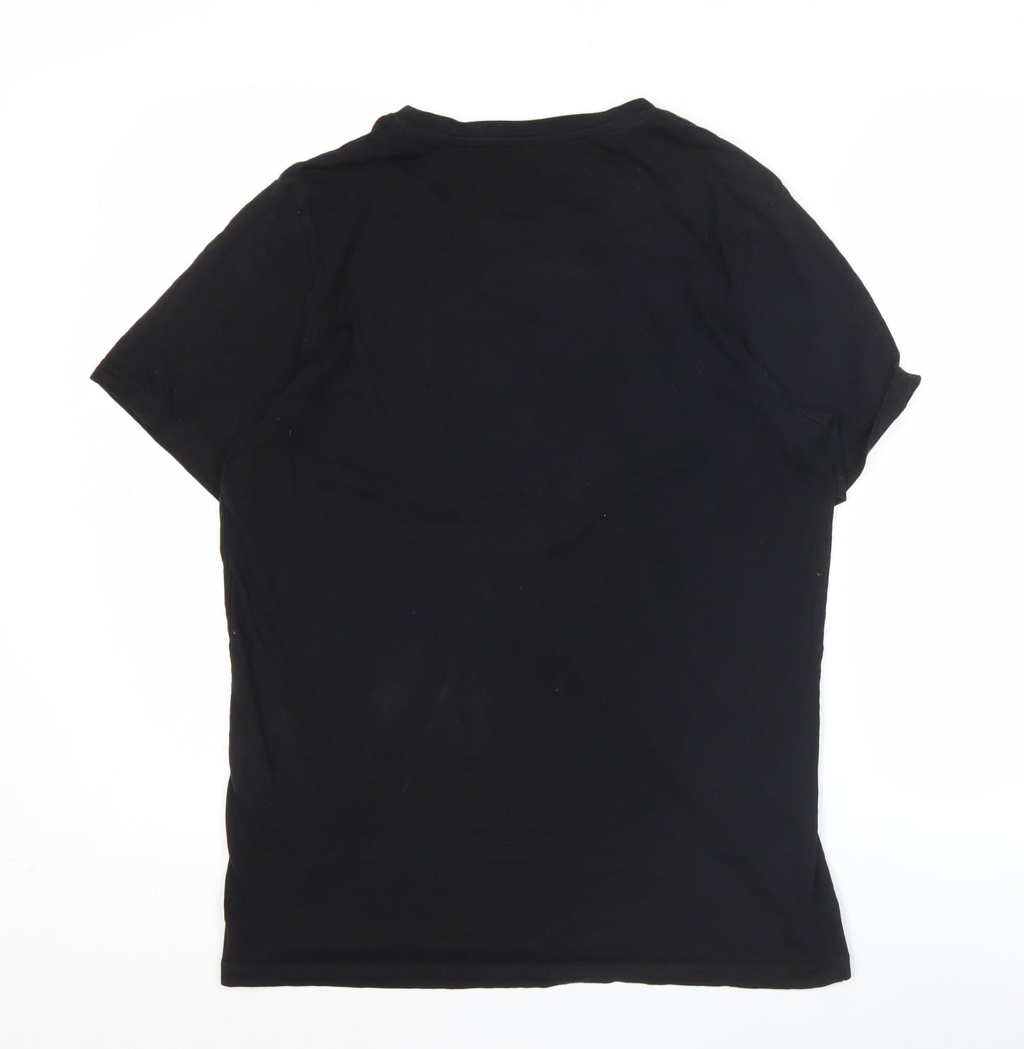 Jack & Jones Men's Black Small Crew Neck Cotton T-Shirt