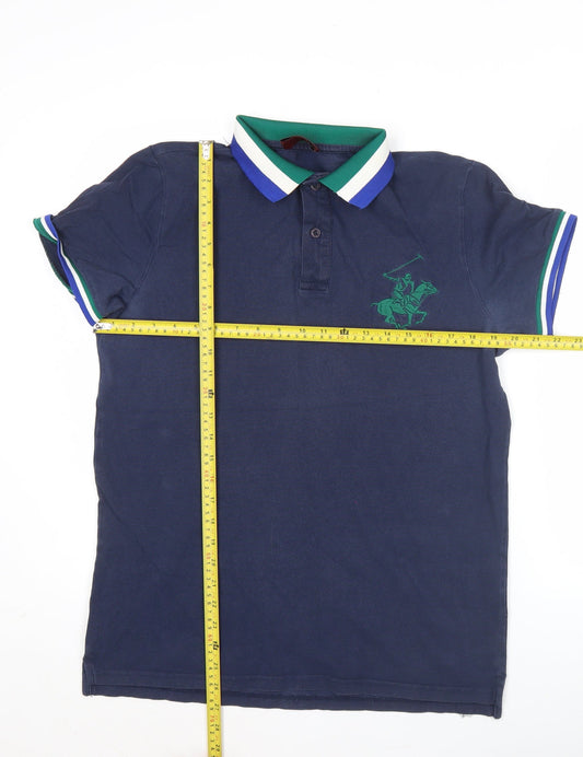 Beverly Hills Polo Club Men’s Blue L Polo Shirt Cotton Short Sleeve