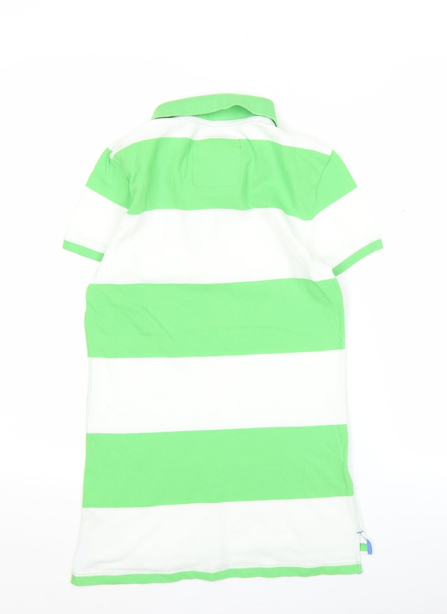 American Eagle Womens Green White Striped Polo Shirt Size M Casual